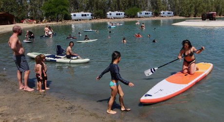 Families got to spend some quality time with their children on Perkins Lake.